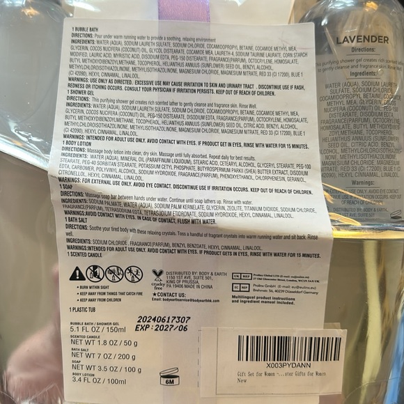 Body & Earth Lavender Bath Gift Set in a Cute Bathtub 🛀 NWT 🐰 Cruelty Free! - Picture 12 of 14